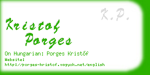 kristof porges business card